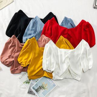 Ruched Crop Blouse