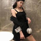 Sequined Blazer / Button Detail Sleeveless Playsuit