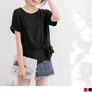 Tie-waist Short Sleeve Top