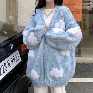 Cloud Applique Sweater / Cardigan