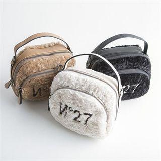 Lettered Faux-fur Cross Bag