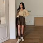 Pleated-front Miniskirt
