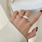 Set Of 3: Glaze / Alloy Ring (assorted Designs) Set Of 1 - Ring - Gold - One Size