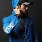 Green Bananaprinted Zip Jacket (blue) Xl