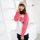 Appliqué Dotted Panel Pullover