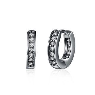 Fashion Simple Geometric Stud Earrings With Cubic Zircon Silver - One Size