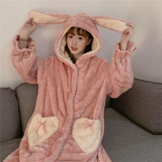 Color-block Long-sleeve Fleece Dress