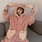 Color-block Long-sleeve Fleece Dress