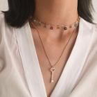 Key Pendant Layered Necklace 1pc - Gold - One Size