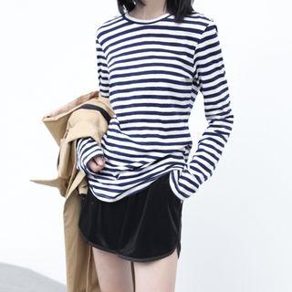 Long-sleeved Striped Top