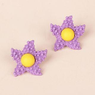 Star Ear Stud 1 Pair - Purple - One Size