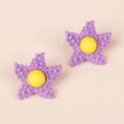 Star Ear Stud 1 Pair - Purple - One Size