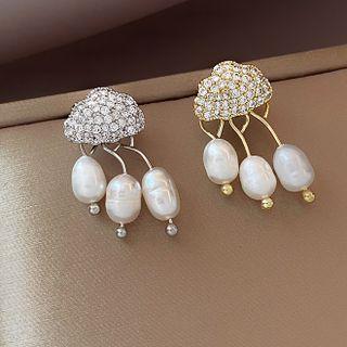 Cloud Freshwater Pearl Alloy Brooch