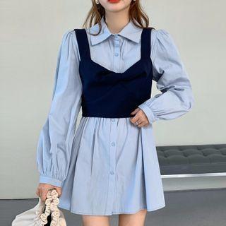 Plain Shirt Dress / Crop Vest