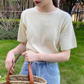 Short-sleeve Light Knit Top