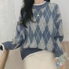 Argyle Knit Sweater / Camisole Top