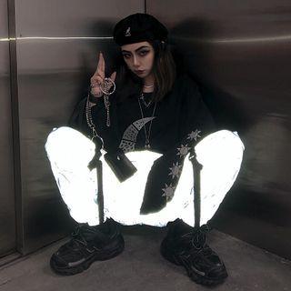 Buckled Side Pocket Reflective Cargo Pants