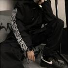 Print Panel Drawstring Jacket