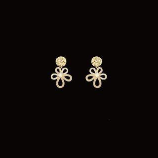 Faux Pearl Alloy Flower Dangle Earring 1 Pair - Earring - Gold - One Size