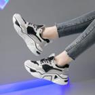 Mesh Panel Lace-up Athletic Sneakers