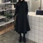Double-breasted Midi A-line Coat Dress