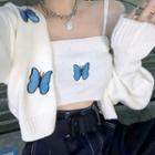 Butterfly Embroidered Cardigan / Butterfly Embroidered Top
