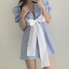 Set: Short-sleeve Shirt Dress + Camisole Top
