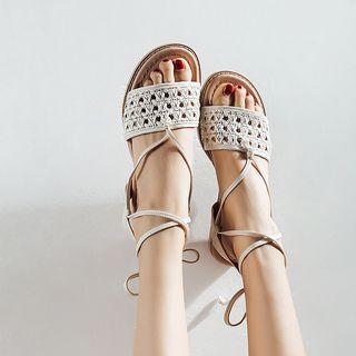 Woven Strap Gladiator Sandals