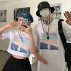 Couple Matching Short-sleeve Print T-shirt / Short-sleeve Cropped T-shirt