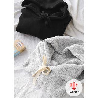 Brushed-fleece Lined Knit Hoodie