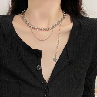Star Chain Necklace Necklace - Silver - One Size