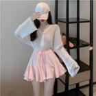 Cardigan / Mini A-line Skirt / Set