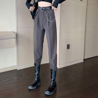 Cutout Straight Leg Dress Pants