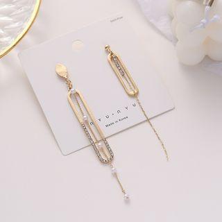 S925 Sterling Silver Beaded Dangle Ear Stud 1 Pair - 925 Silver - Earrings - One Size