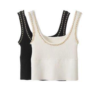 Chain Knit Crop Tank Top