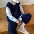 Mock Two-piece Sweatshirt / Sweatpants / Set