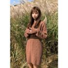 Sweater & Skirt Cable Knit Matching Set
