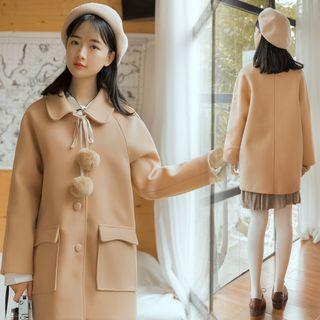 Pom Pom Tweed Coat