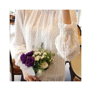 Long-sleeved Lace Blouse