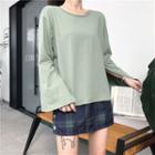 Slit Bell-sleeve T-shirt