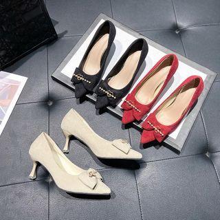 Kitten Heel Bow Pumps