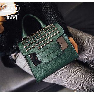 Studded Faux Leather Handbag
