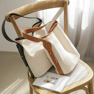 Adjustable-strap Canvas Bucket Bag