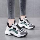 Fleece-lined Lace-up Panel Athletic Sneakers