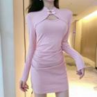 Long-sleeve Bodycon Mini Qipao Dress