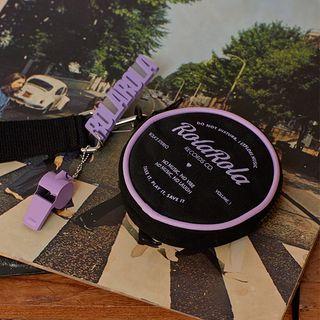 Round Pouch With Whistle Strap Black - One Size