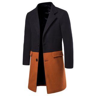 Color Block Button-up Coat