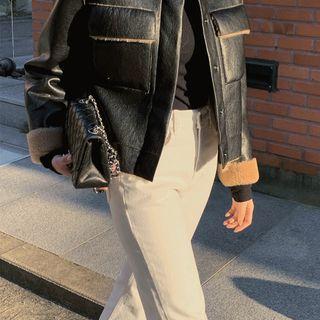 Faux-leather Reversible Jacket