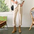 Seam-trim Wide Straight-cut Pants