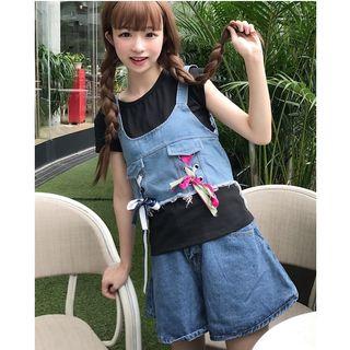 Set: Denim Tank Top + Short-sleeve T-shirt